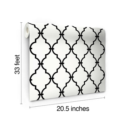 York Wallcoverings Black & White, III Modern Trellis Black Wallpaper Geometrics Geometrics Black   - YS9100