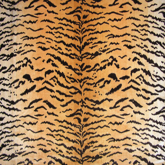 SCALAMANDRE  TIGER - SILK FABRIC BROWN ON GOLD   - YS 00010691