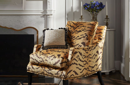 SCALAMANDRE  TIGER - SILK FABRIC BROWN ON GOLD   - YS 00010691 NEW SKU # YS06910001