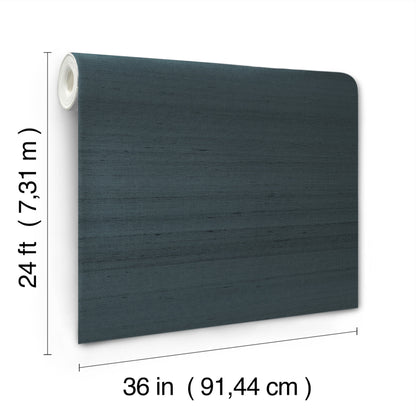 Navy silk wallpaper roll; 24 ft long by 36 in wide.