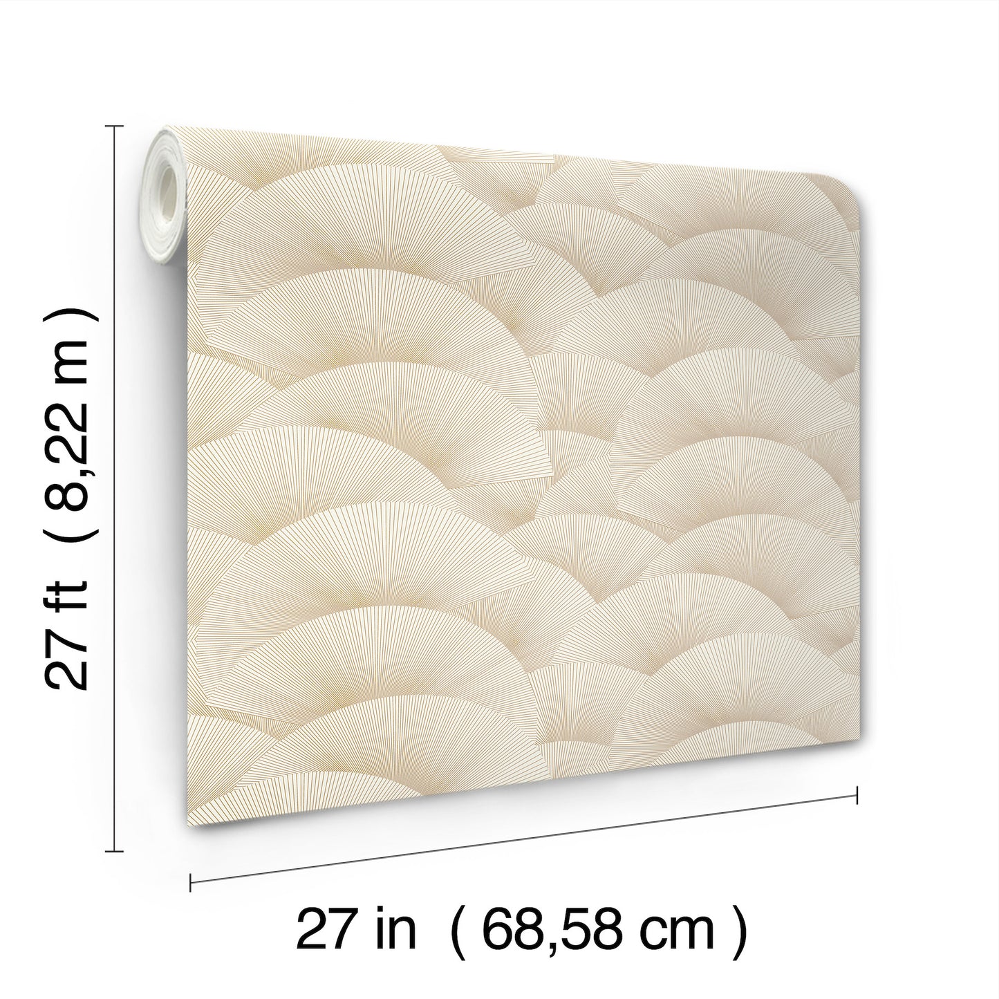 York Wallcoverings Tea Garden II Morning Shell Cream and Gold Wallpaper Transitional Geometrics Whites and Off-Whites   - ZA8021