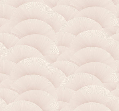 York Wallcoverings Tea Garden II Morning Shell Blush Wallpaper Transitional Geometrics Whites and Off-Whites   - ZA8026