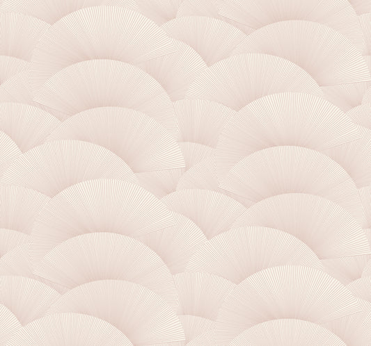 York Wallcoverings Tea Garden II Morning Shell Blush Wallpaper Transitional Geometrics Whites and Off-Whites   - ZA8026