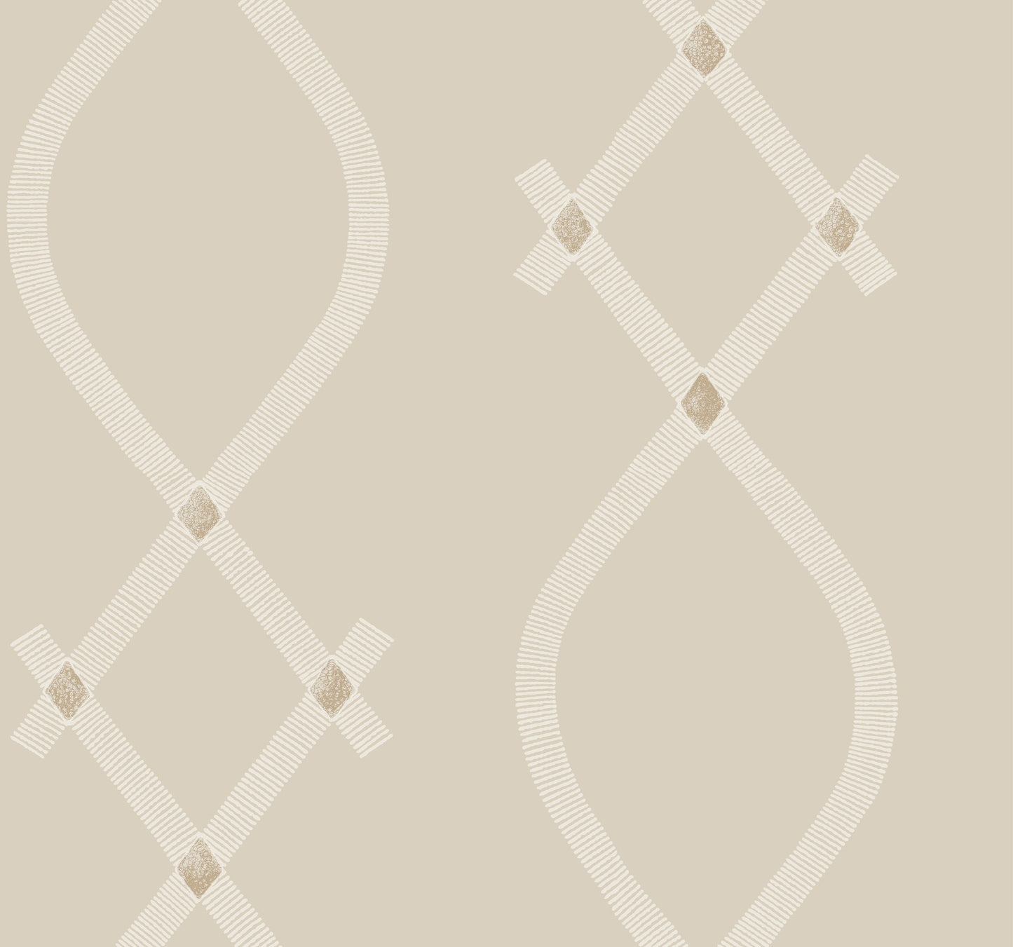 York Wallcoverings Tea Garden II Ellena Beige Wallpaper Modern Geometrics Beiges   - ZA8034