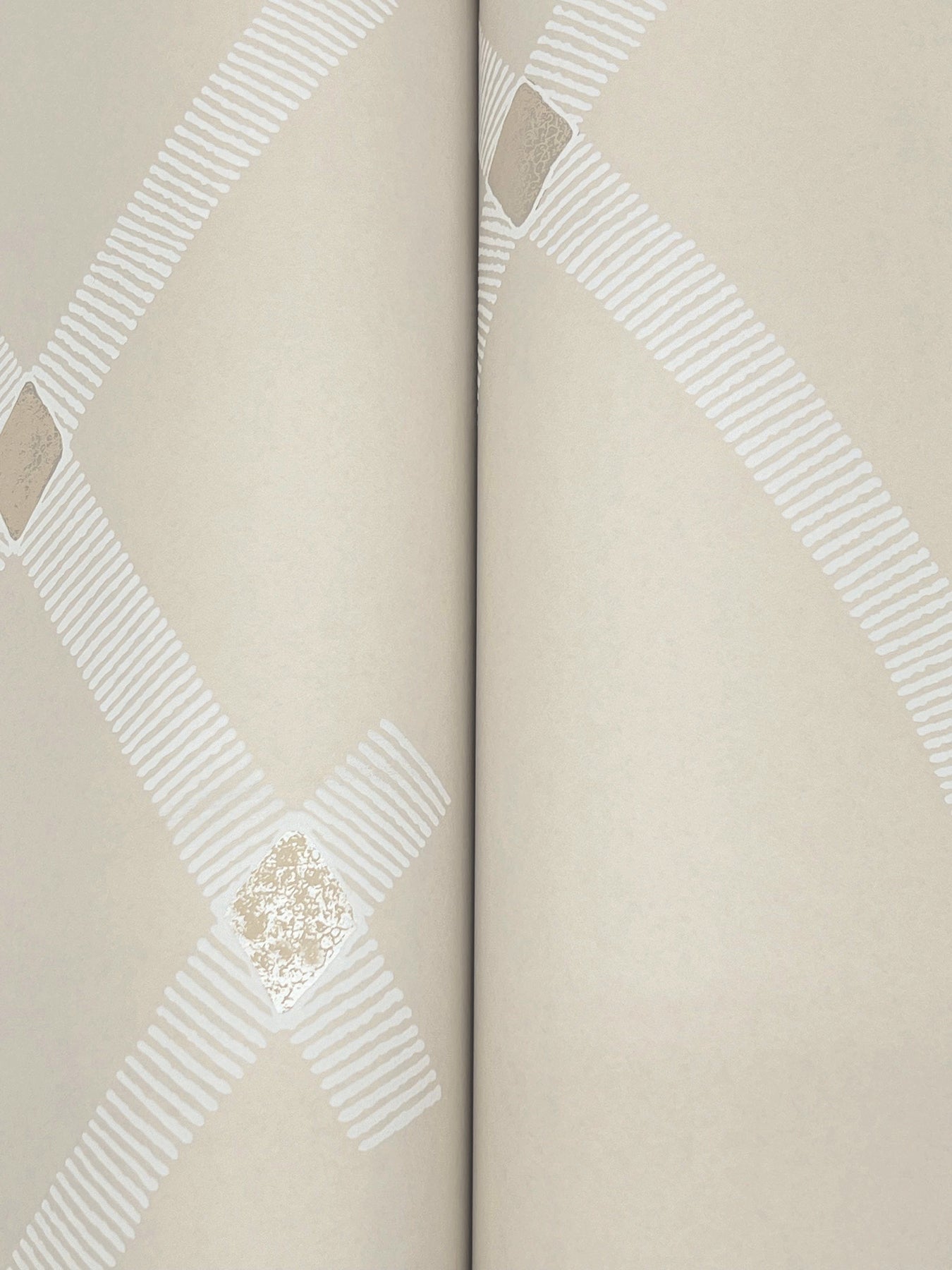 York Wallcoverings Tea Garden II Ellena Beige Wallpaper Modern Geometrics Beiges   - ZA8034
