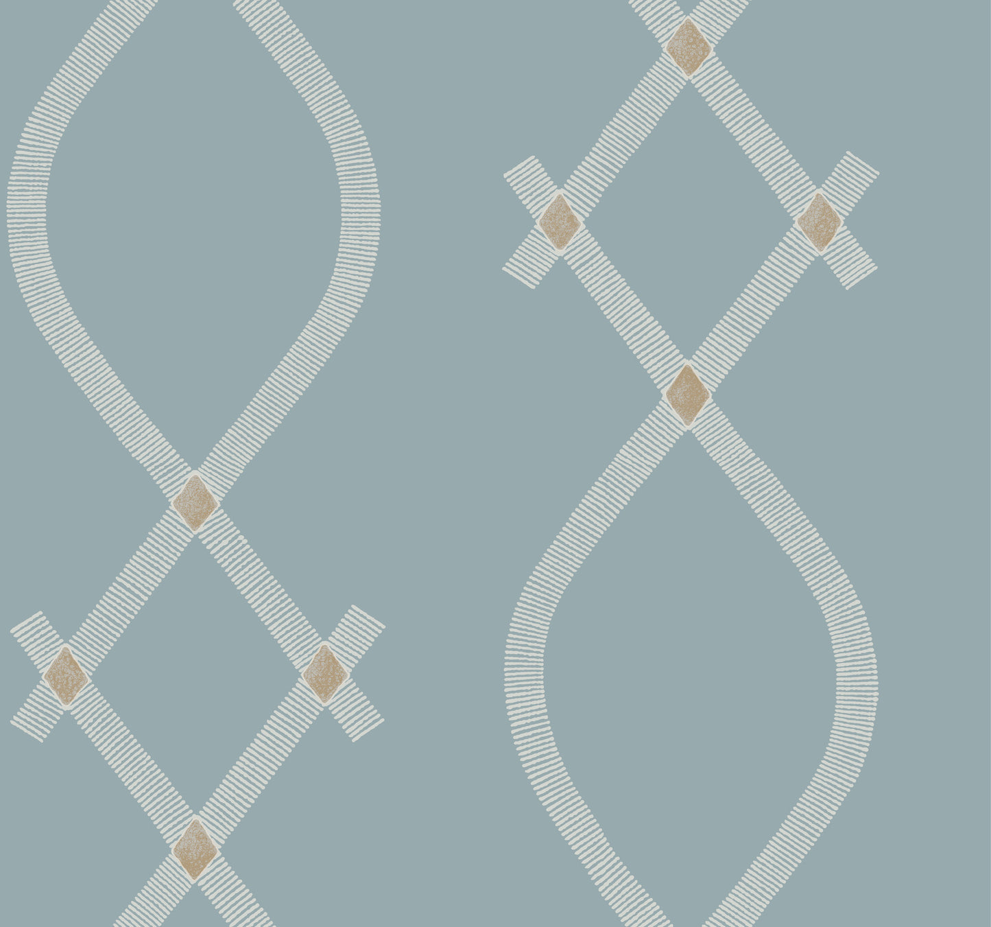 York Wallcoverings Tea Garden II Ellena Blue Wallpaper Modern Geometrics Blues   - ZA8035