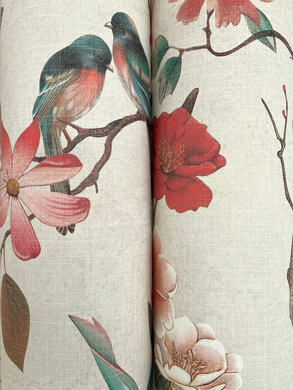 York Wallcoverings Tea Garden II Kimora's Garden Ivory Wallpaper Vintage Florals Whites and Off-Whites   - ZA8039