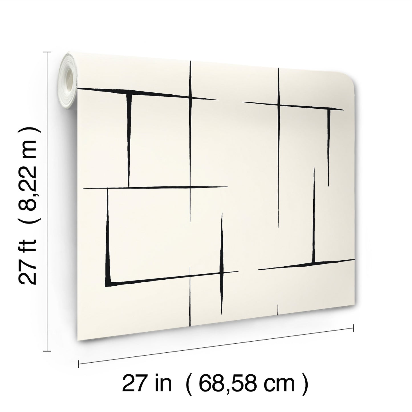 York Wallcoverings Tea Garden II Malia Black and White Wallpaper Modern Geometrics Whites and Off-Whites   - ZA8051