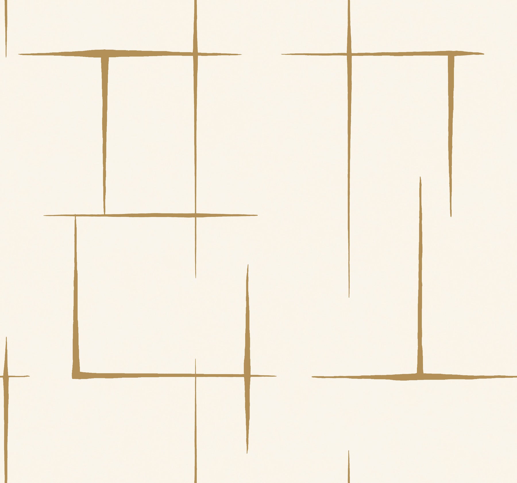 Beige abstract geometric print with tan lines forming squares and rectangles.