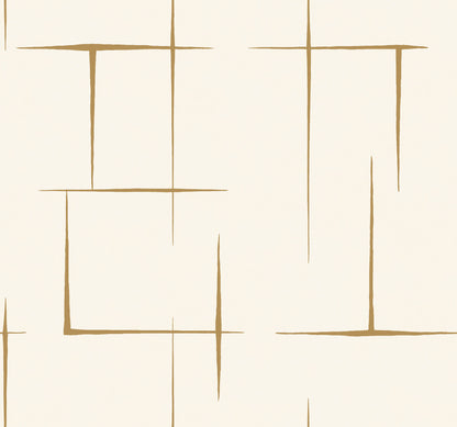 Beige abstract geometric print with tan lines forming squares and rectangles.