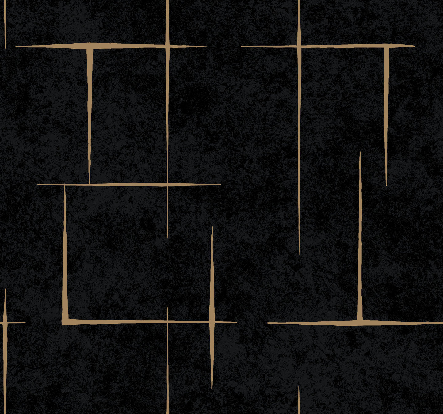 York Wallcoverings Tea Garden II Malia Gold and Black Wallpaper Modern Geometrics Blacks   - ZA8054