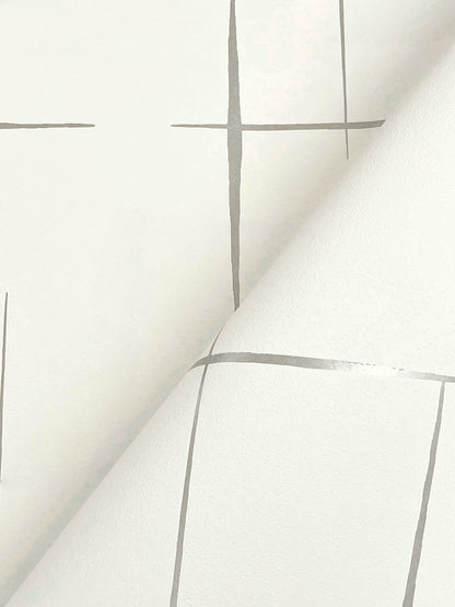 York Wallcoverings Tea Garden II Malia Grey and White Wallpaper Modern Geometrics Whites and Off-Whites   - ZA8055