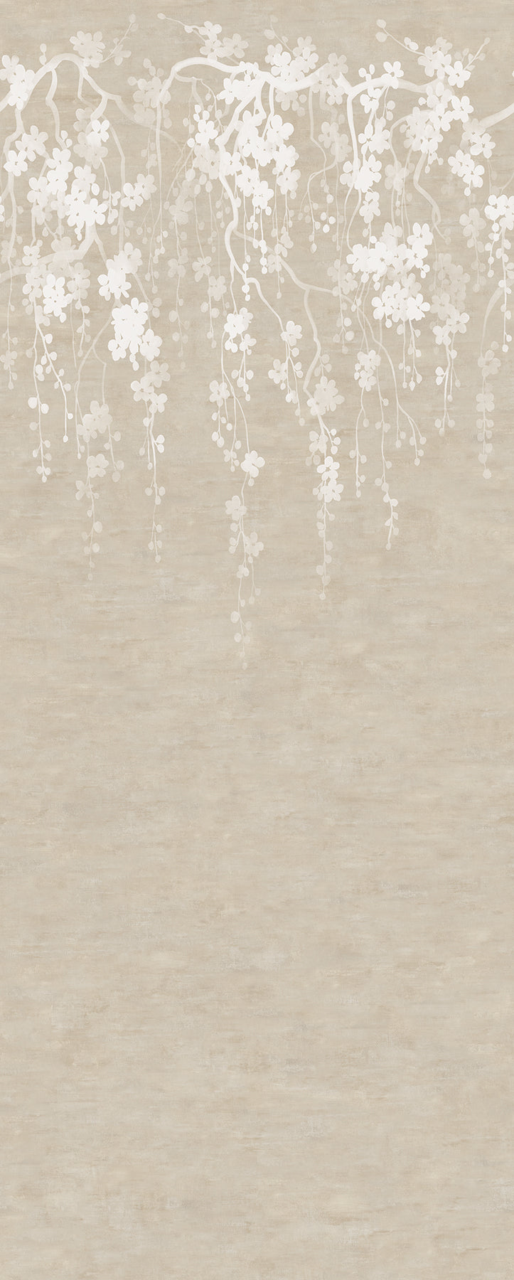 York Wallcoverings Tea Garden II Sakura Blooms Neutral Wall Mural Transitional Florals Beiges   - ZA8059M