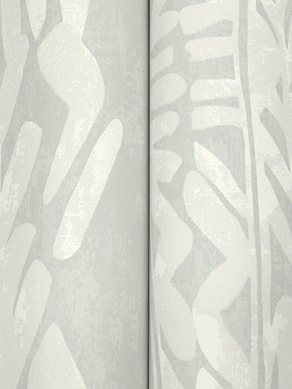 York Wallcoverings Tea Garden II Timira Grey Wallpaper Tropical Botanical Greys   - ZA8061