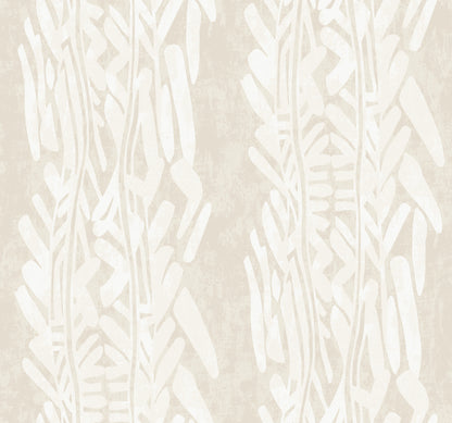 York Wallcoverings Tea Garden II Timira Beige Wallpaper Tropical Botanical Beiges   - ZA8063