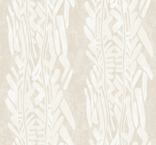 York Wallcoverings Tea Garden II Timira Beige Wallpaper Tropical Botanical Beiges   - ZA8063