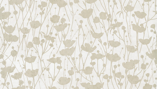 York Wallcoverings Tea Garden II Shimmering Poppies White and Gold Wallpaper Modern Florals Whites and Off-Whites   - ZA8069