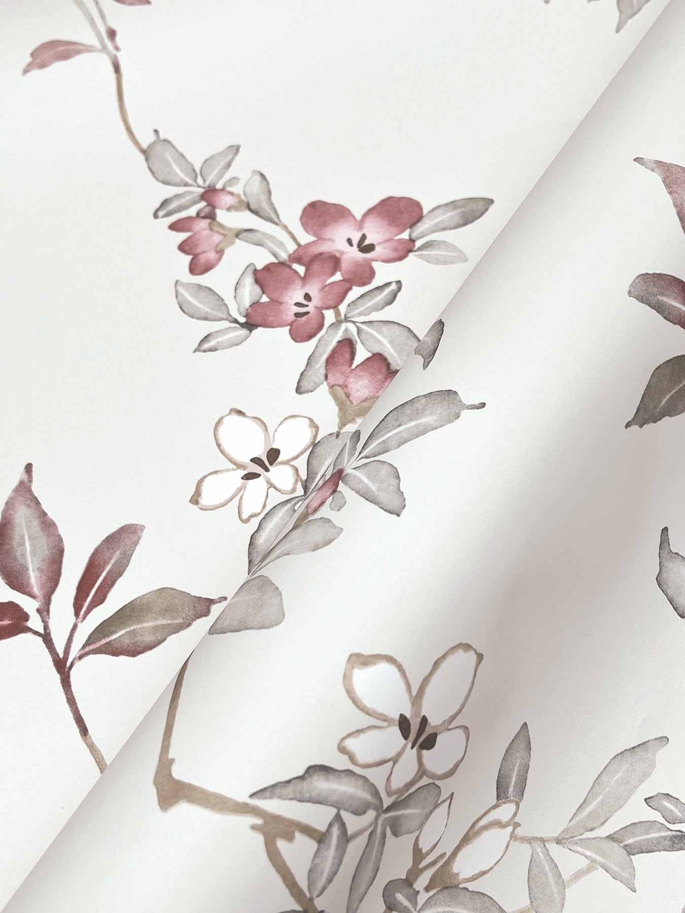 York Wallcoverings Tea Garden II April Blossom Cream Wallpaper Transitional Florals Whites and Off-Whites   - ZA8076