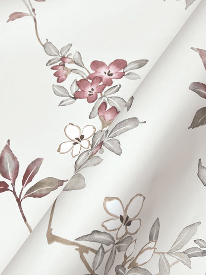 York Wallcoverings Tea Garden II April Blossom Cream Wallpaper Transitional Florals Whites and Off-Whites   - ZA8076