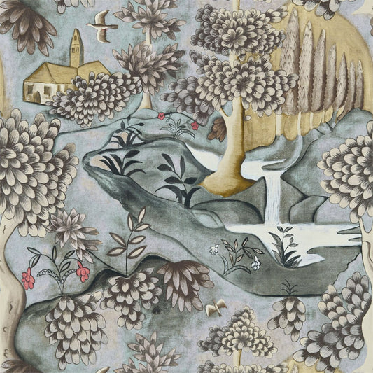 ZOFFANY Verdure Wallpaper Lead Blue   - ZAMW310430