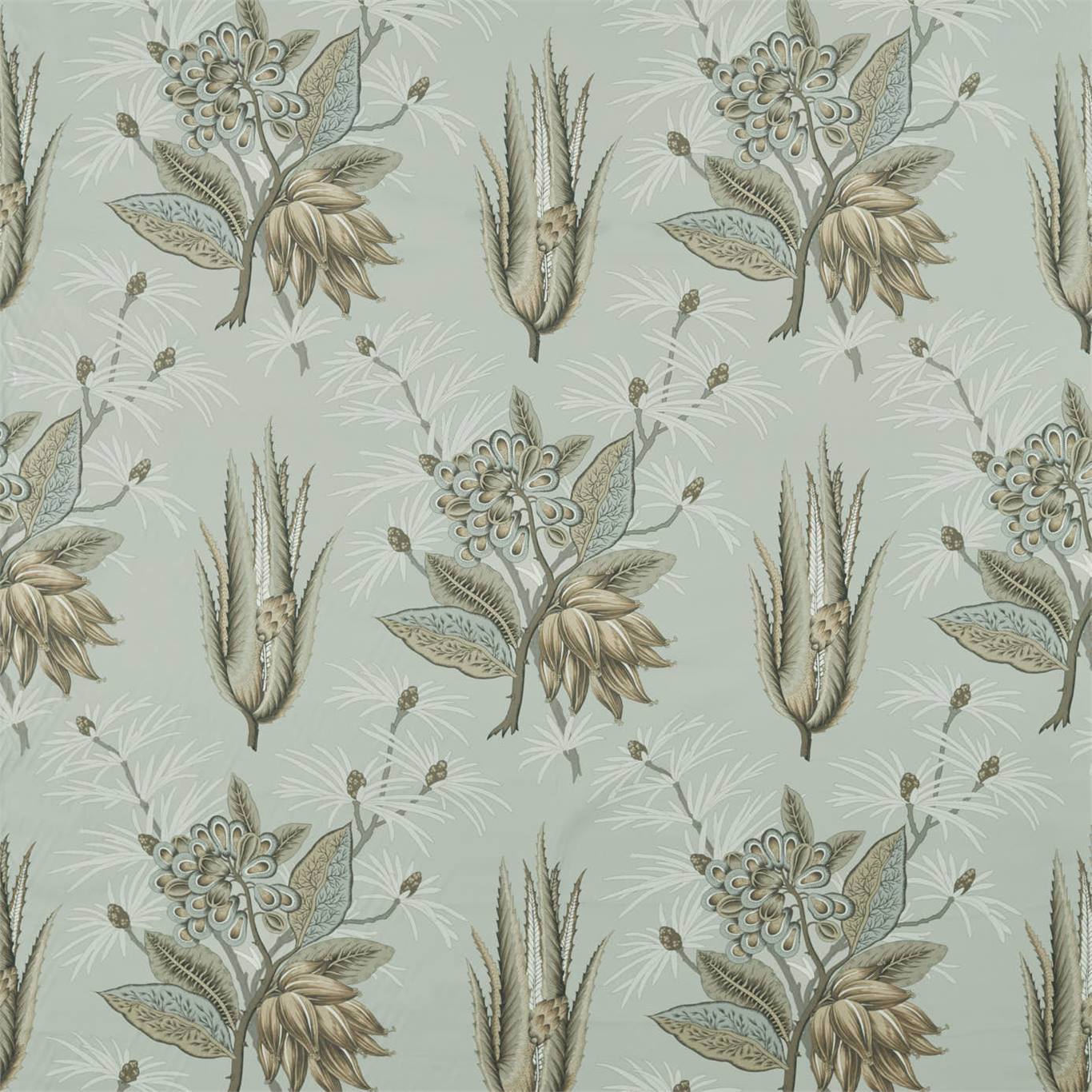 ZOFFANY Desert Flower II Fabric Classic Floral Stone   - ZAQF322696