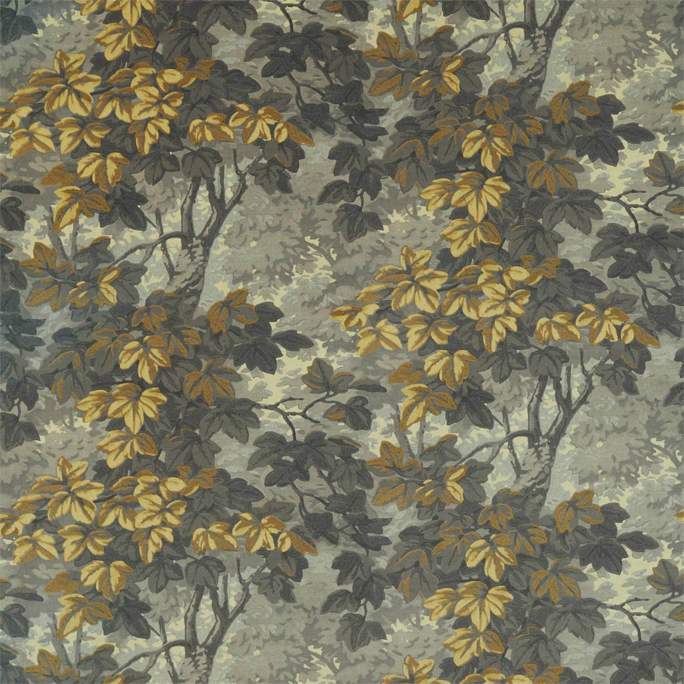 ZOFFANY Richmond Park Velvet Fabric Leaves , Trees Nightfall   - ZAQF322702