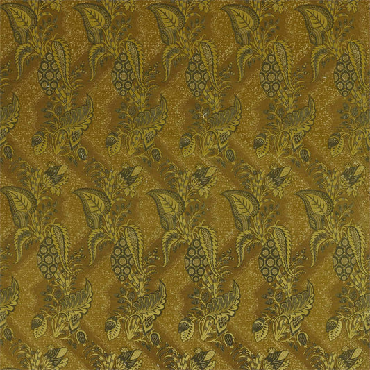 ZOFFANY Bizarre Velvet Fabric Leaves , Trees Tigers Eye   - ZAQF322706