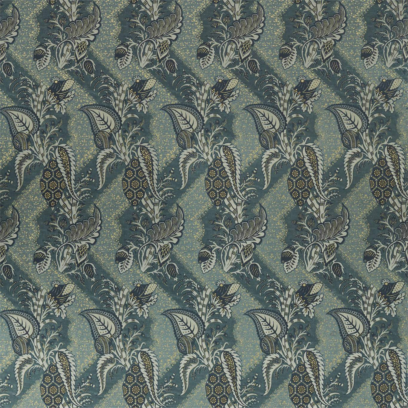 ZOFFANY Bizarre Velvet Fabric Leaves , Trees Nocturne   - ZAQF322707