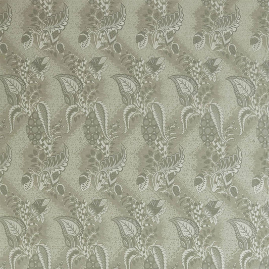 ZOFFANY Bizarre Velvet Fabric Leaves , Trees Platinum Grey   - ZAQF322708