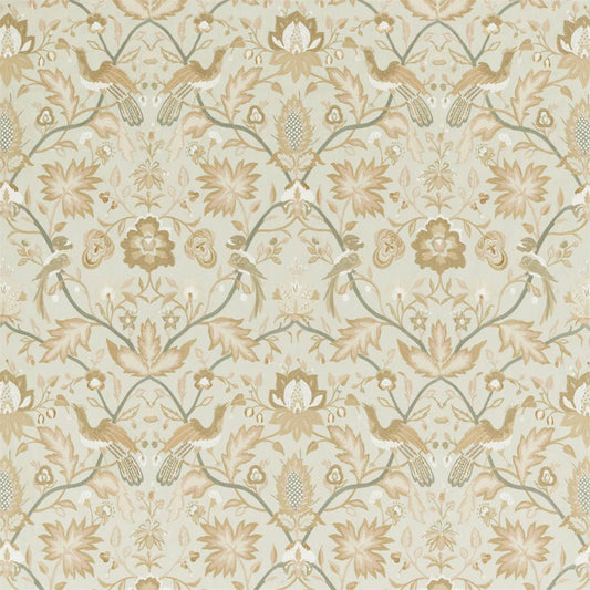 ZOFFANY Oiseaux de Paradis Embroidery Fabric Birds Mineral   - ZAQF333090