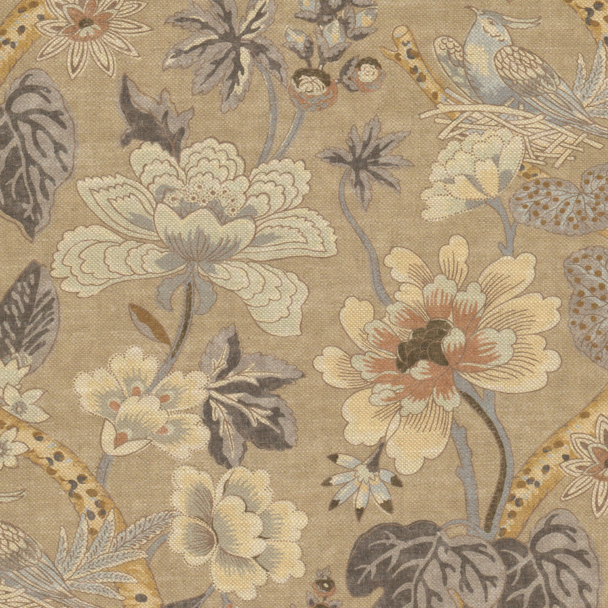 STOUT TEXTILES  MULTIPURPOSE,PRINT TRADITIONAL, JACOBEAN TRUFFLE   - ZARA-2