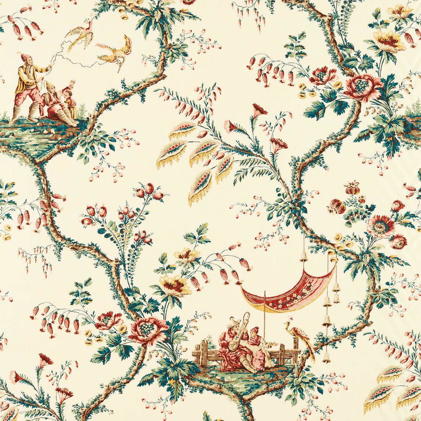 ZOFFANY Emperors Musician Fabric Contemporary, Floral Russet   - ZART322756