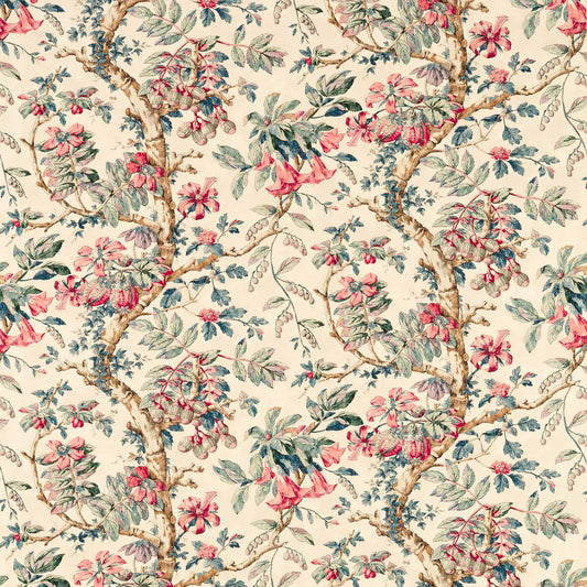 ZOFFANY Coromandel Print Fabric Classic Floral Indigo   - ZART322759