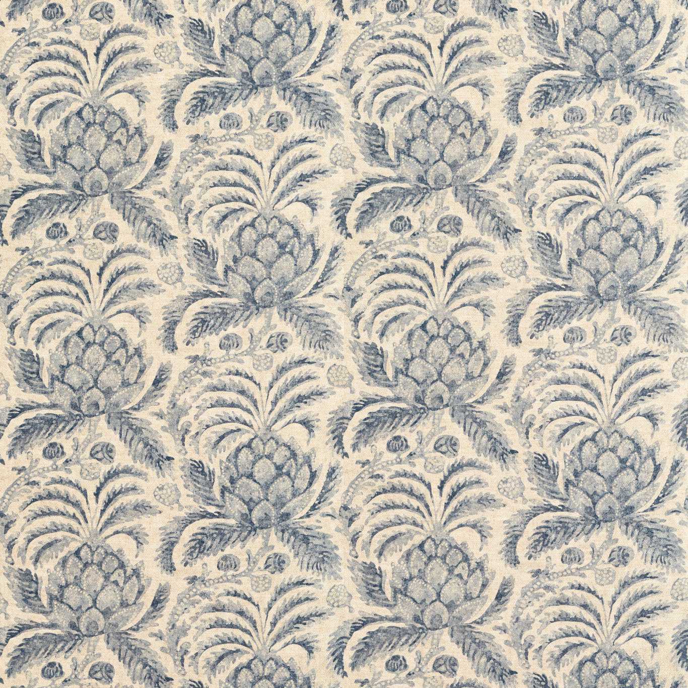 ZOFFANY Pina de Indes Fabric Contemporary, Floral Indigo   - ZART322764
