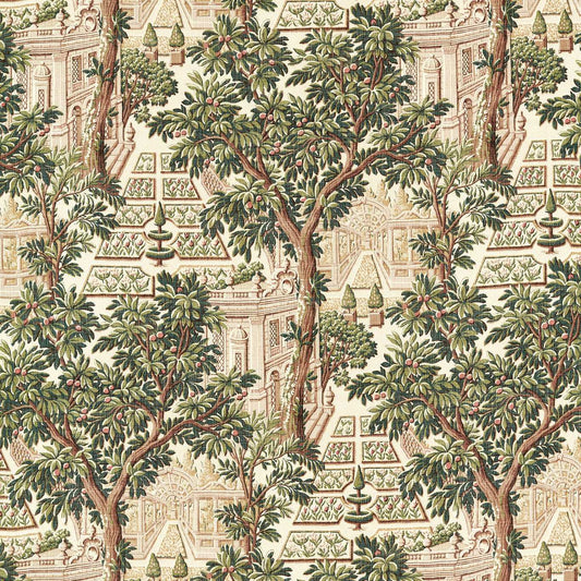 ZOFFANY Italian Garden Fabric Leaves , Trees Tuscan Pink   - ZART322766