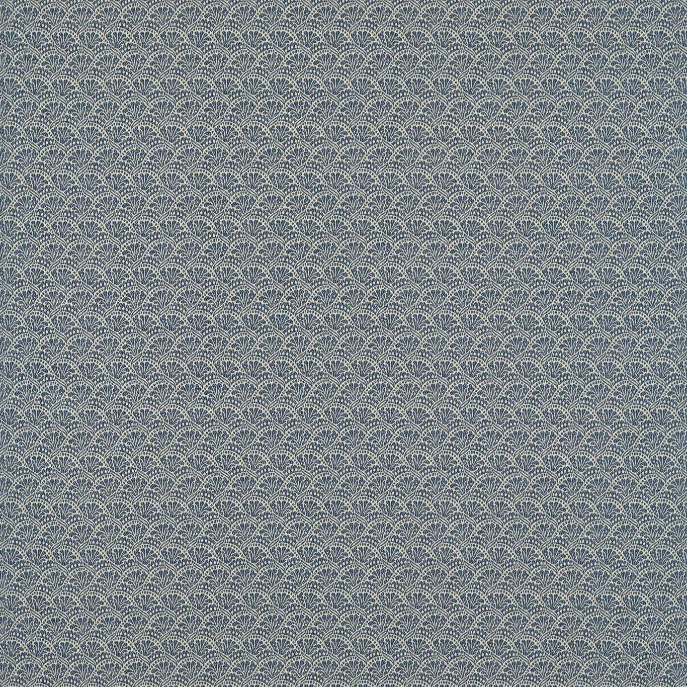 ZOFFANY Tudor Damask Fabric Contemporary, Floral Indigo   - ZARW333368