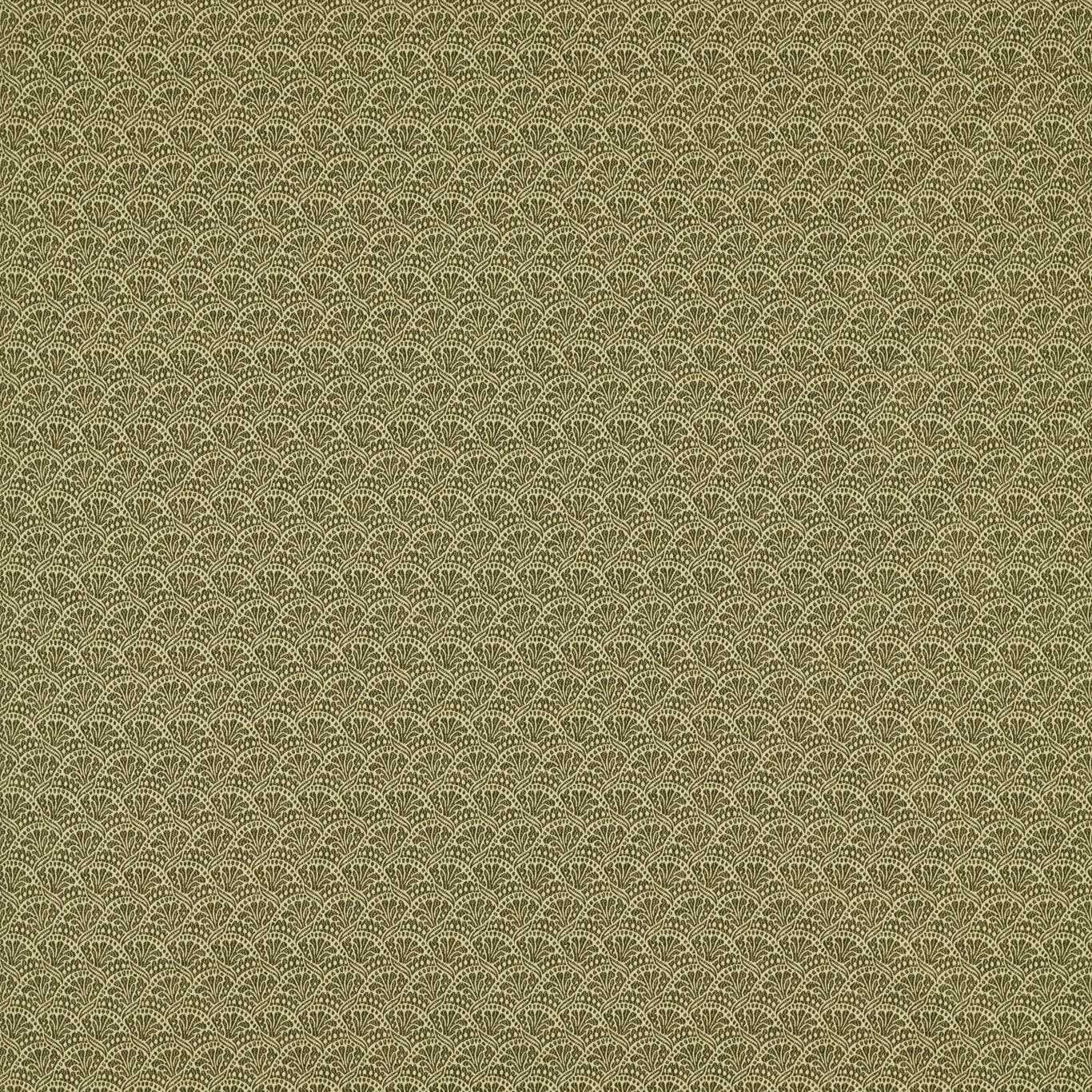 ZOFFANY Tudor Damask Fabric Contemporary, Floral Olivine   - ZARW333369
