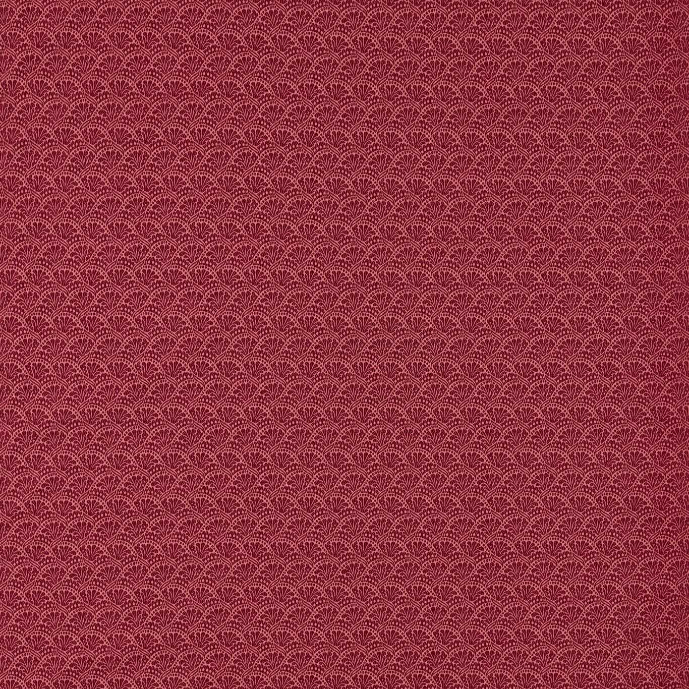 ZOFFANY Tudor Damask Fabric Contemporary, Floral Crimson   - ZARW333371