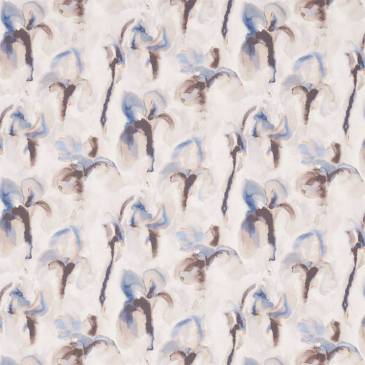 ZOFFANY Water Iris Fabric Classic Floral Ink,Charcoal   - ZATM322430