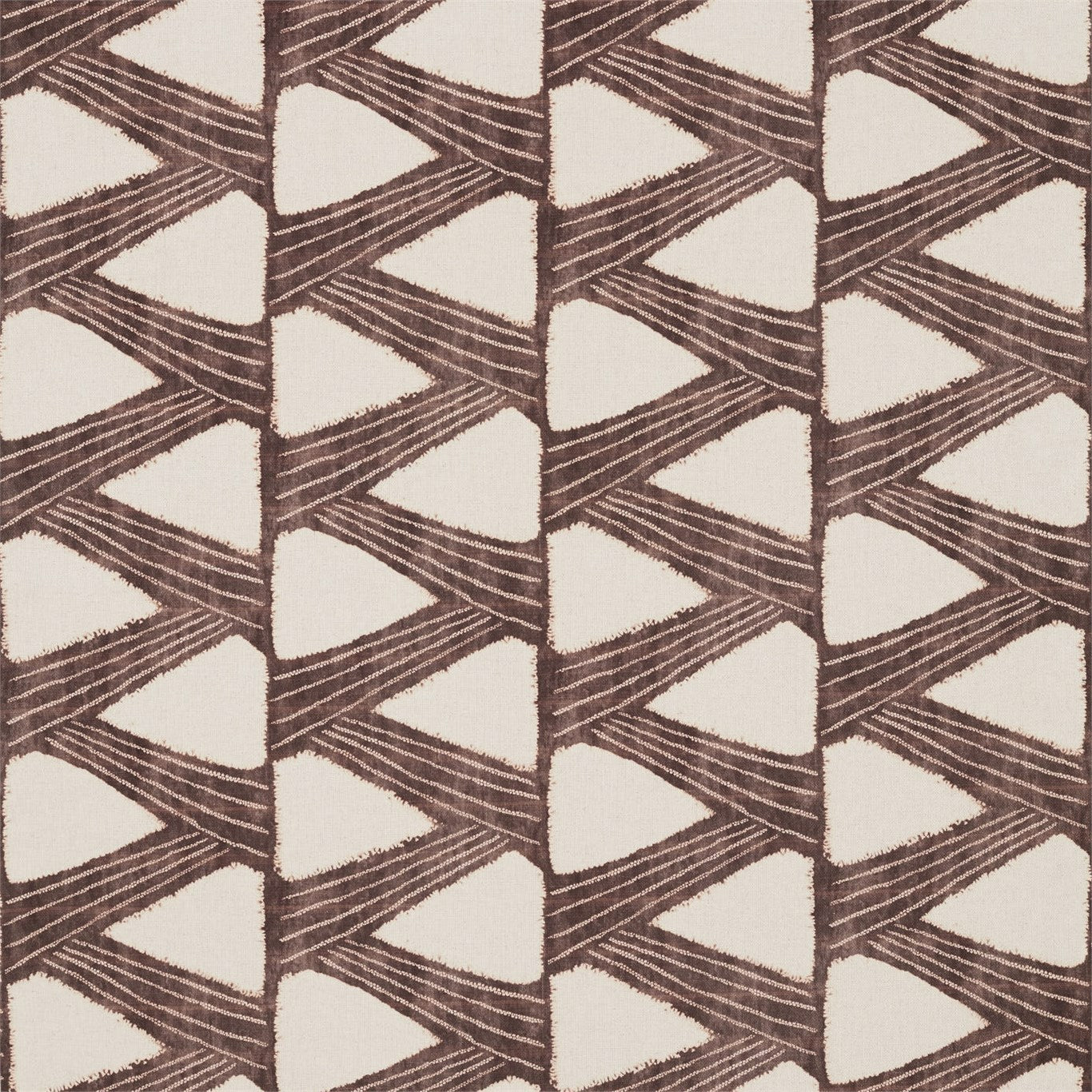 Charcoal fabric with a geometric chevron pattern of triangles.