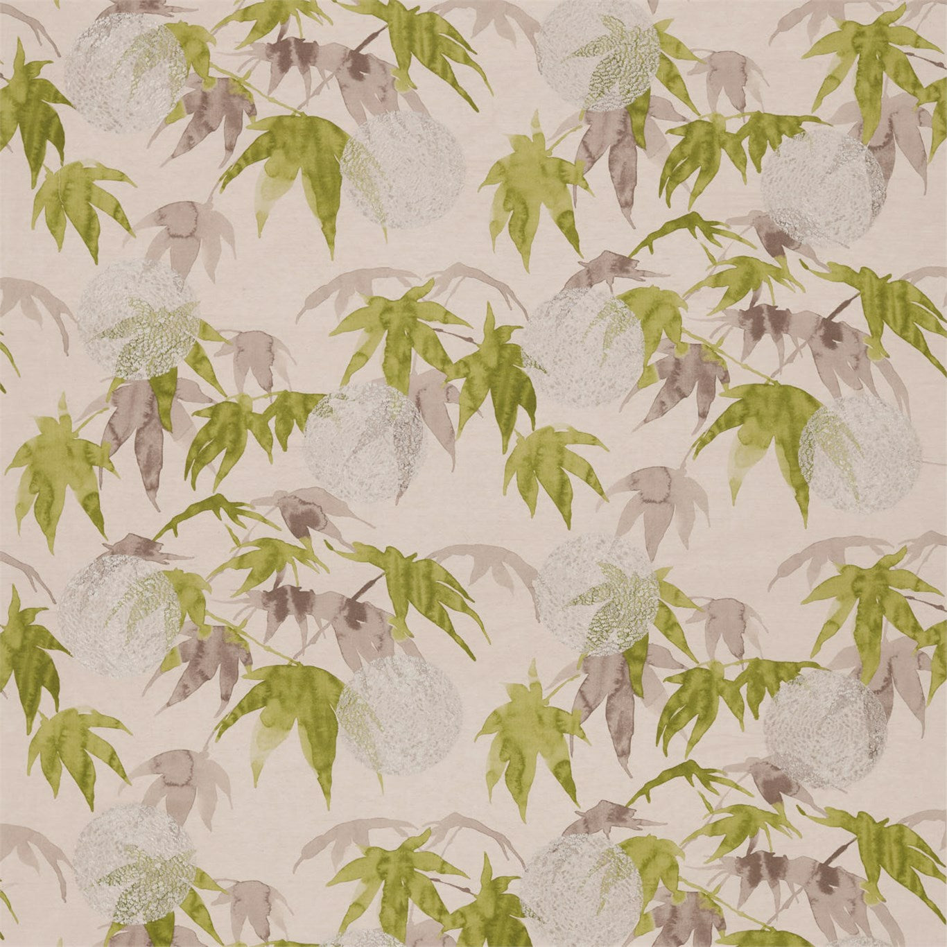 ZOFFANY Acer Fabric Leaves , Trees Platinum,Leaf   - ZATM332441