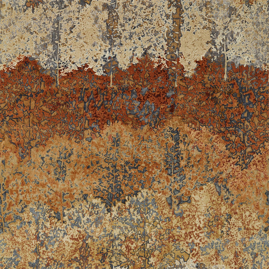 ZOFFANY Belvoir Fabric Abstract , Graphic Blue,Amber   - ZBOL322613