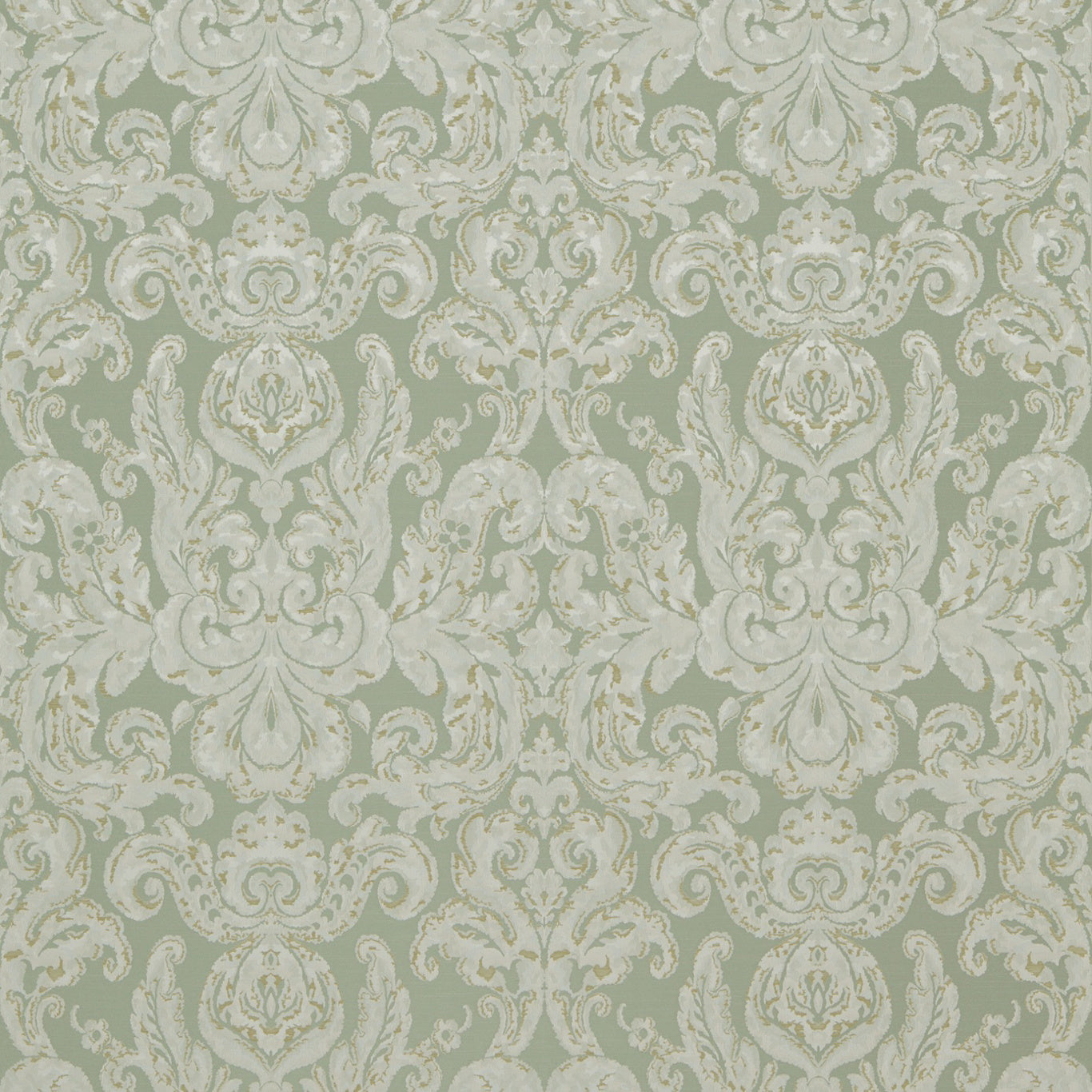 ZOFFANY Brocatello Fabric Damasks Sea Green   - ZCON331927