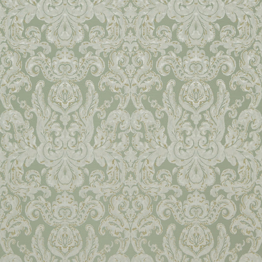 ZOFFANY Brocatello Fabric Damasks Sea Green   - ZCON331927