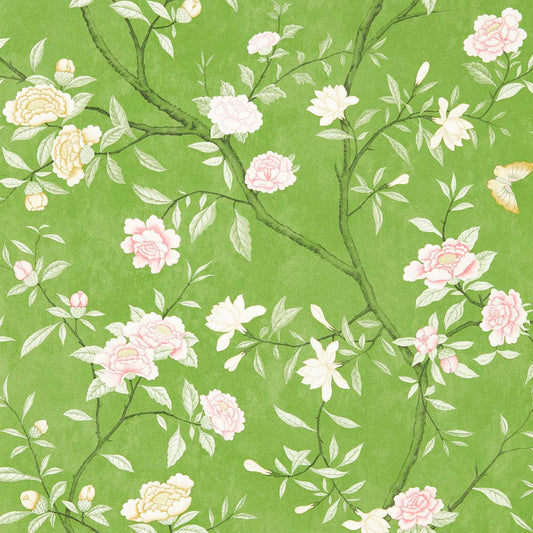 ZOFFANY Nostell Priory Wallpaper Classic Floral Evergreen  Gravure - Wide Width Printed Wallpaper - ZCOT313030