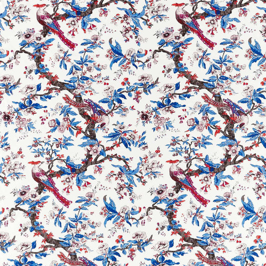 ZOFFANY Chintz Fabric Birds Cobalt   - ZCOT322737