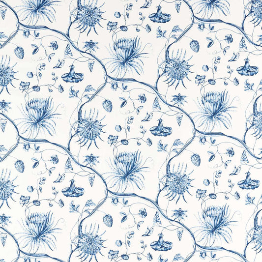 ZOFFANY Phaedra Toile Fabric Contemporary, Floral Indigo   - ZCOT322739