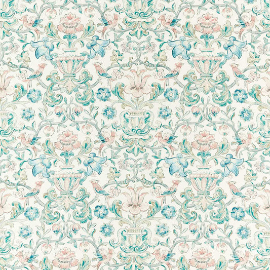 ZOFFANY Pompadour Print Fabric Classic Floral Mineral   - ZCOT322742