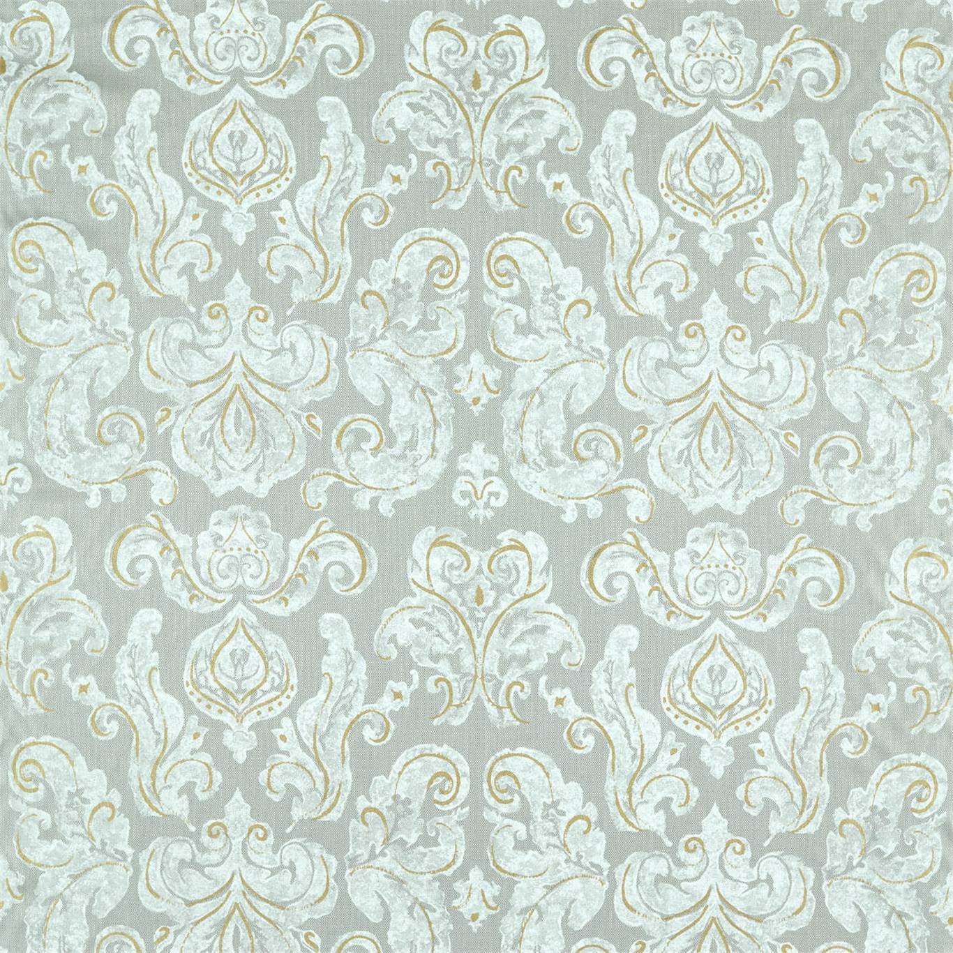 ZOFFANY Brocatello Impasto Fabric Contemporary, Floral Silver   - ZDAF322681