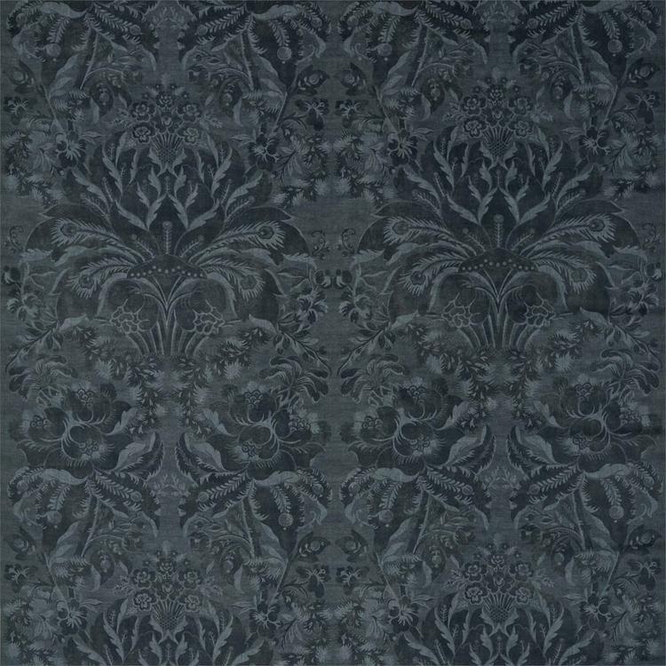 ZOFFANY Ducato Velvet Fabric Classic Floral Reign Blue   - ZDAF322688